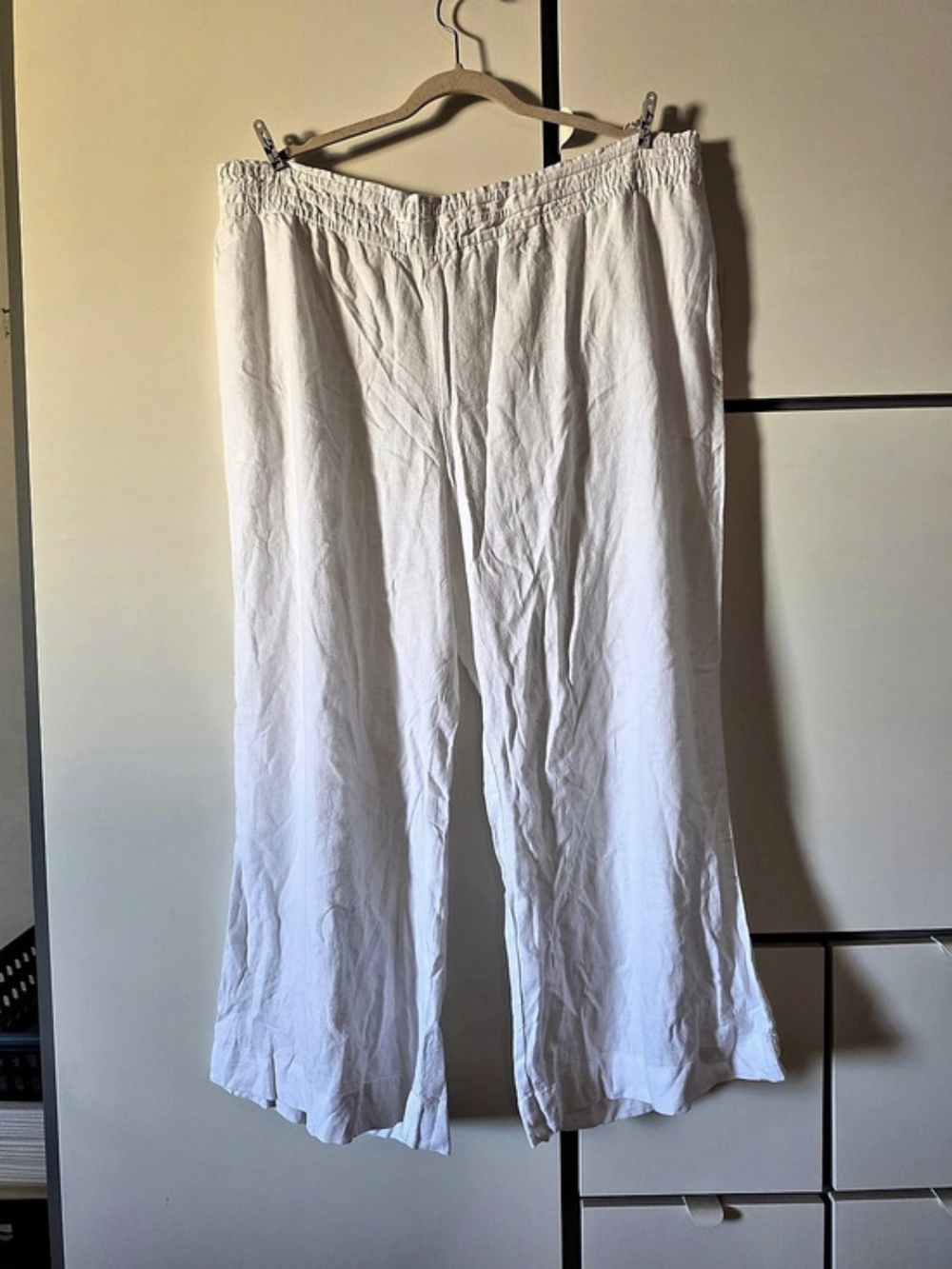A New Day Wide Leg Linen Pull-On Pants White